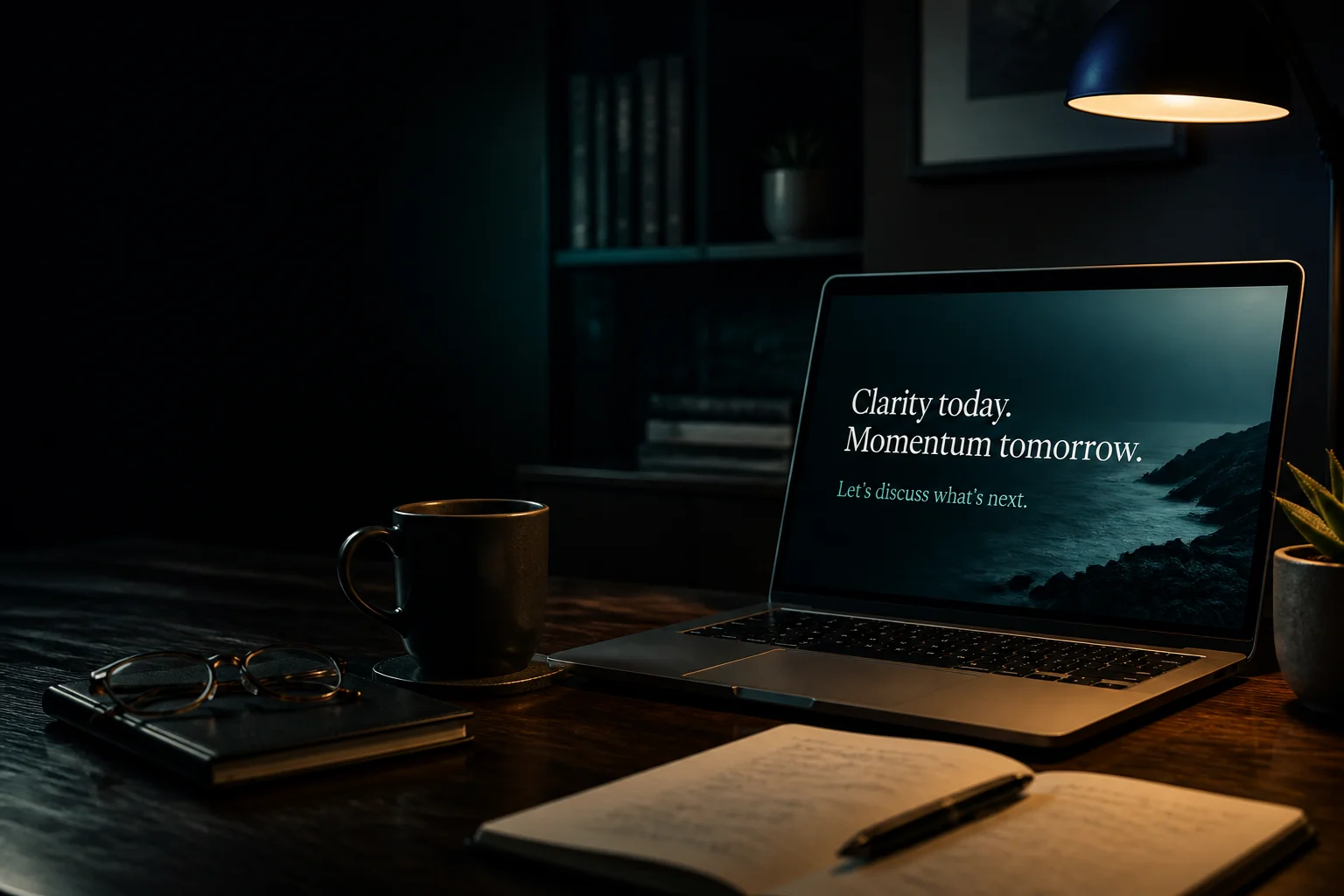Quiet dark consulting atmosphere