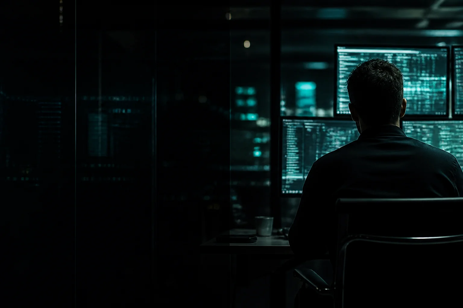 Quiet dark analytics atmosphere