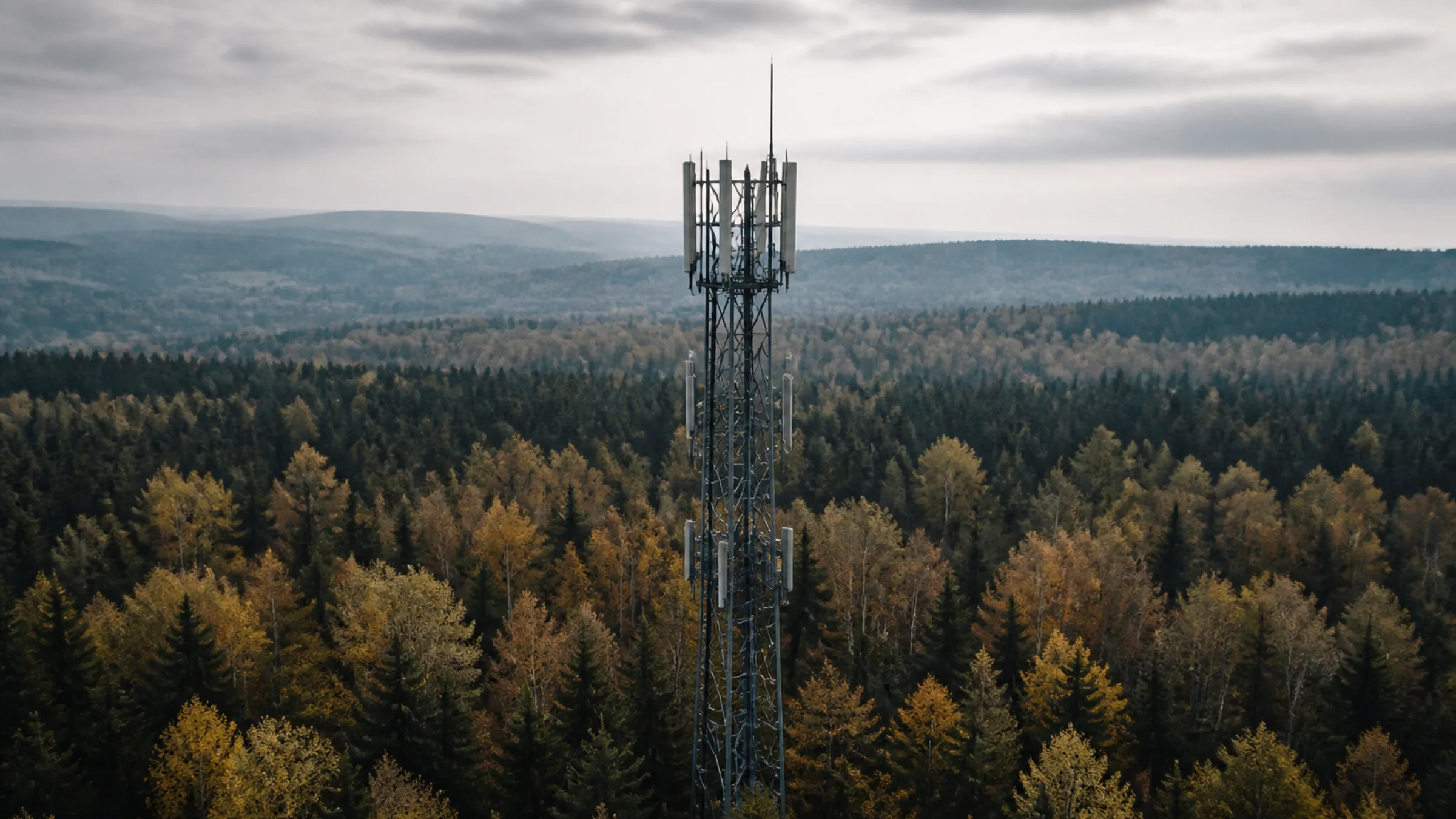Quiet infrastructure landscape under soft cloud cover