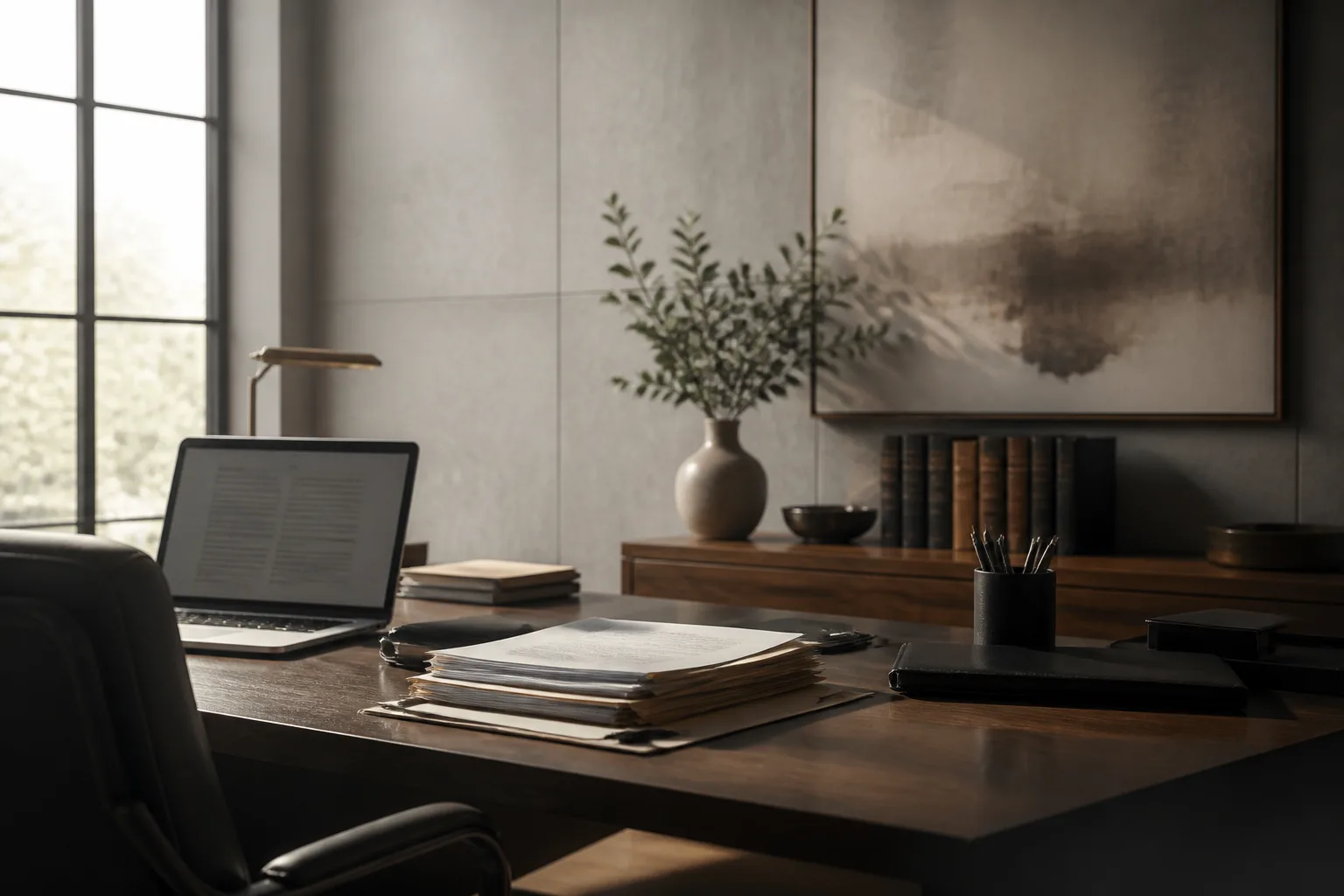 Professional workspace atmosphere